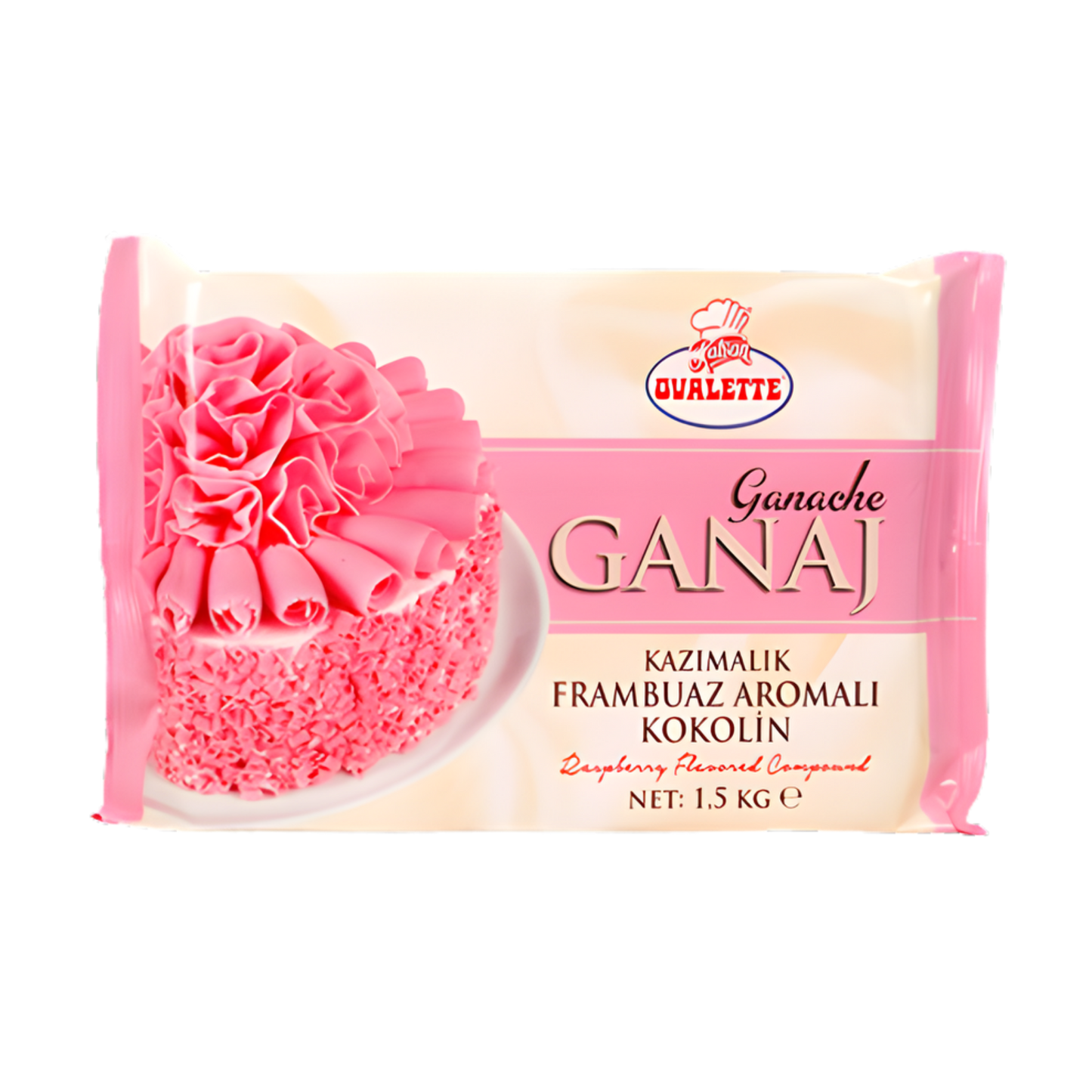 Ovalette Ganache – Raspberry-flavored Compound for Cakes & Pastries – 3.3 lb
