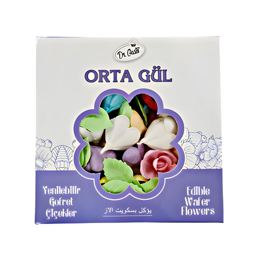 Dr. Gusto Edible Wafer Roses – Medium Size, 50 Roses & 100 Jumbo Leaves
