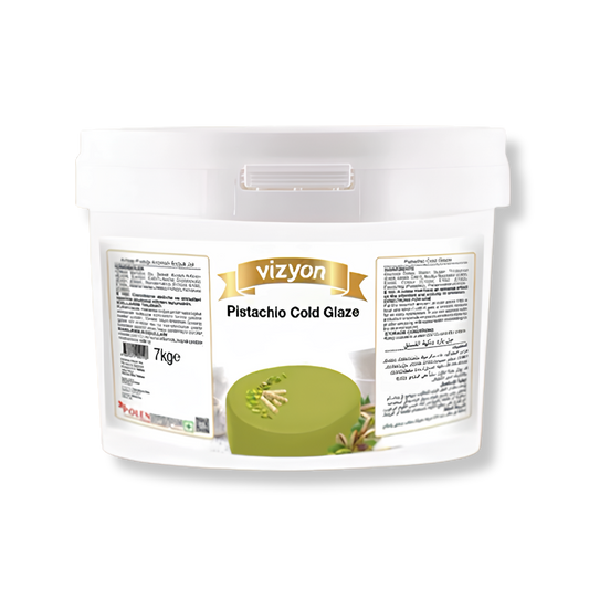 Vizyon Pistachio Cold Glaze 15.4 lb | Vegan & Gluten-Free Bulk Pastry Glaze