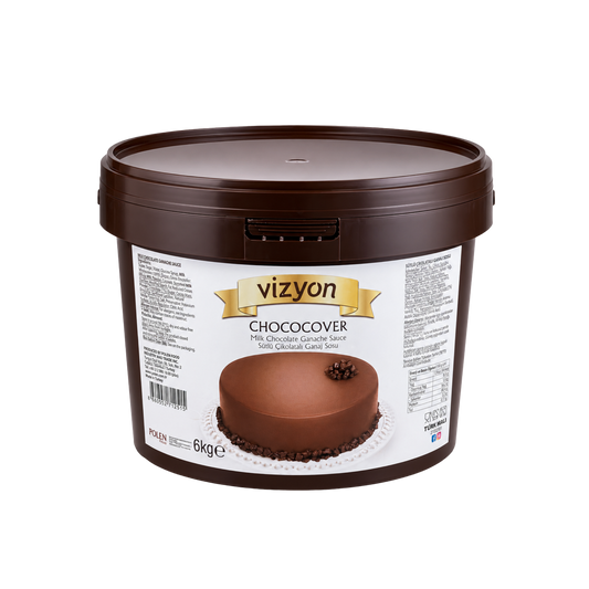 Vizyon Chococover Milk Chocolate Ganache Sauce 13.23 lbs - Dual-Purpose Coating & Filling Base