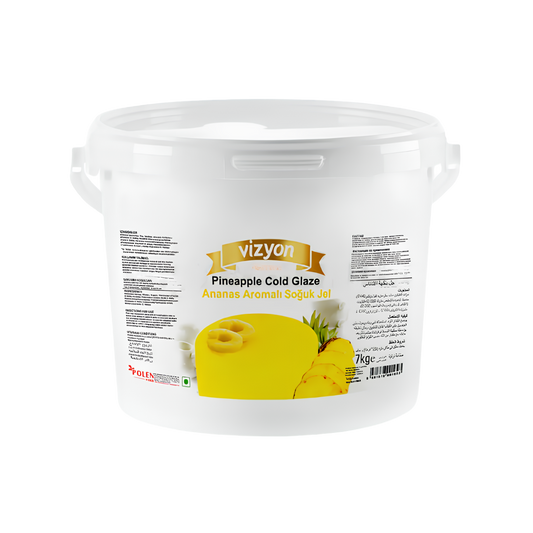 Vizyon Pineapple Cold Glaze 15.4 lb | Vegan & Gluten-Free Bulk Pastry Glaze